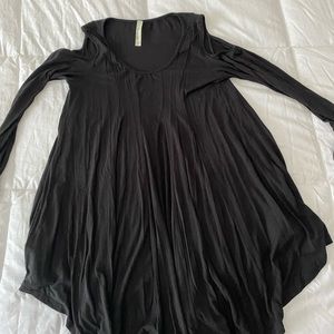 emerald black cold shoulder dress